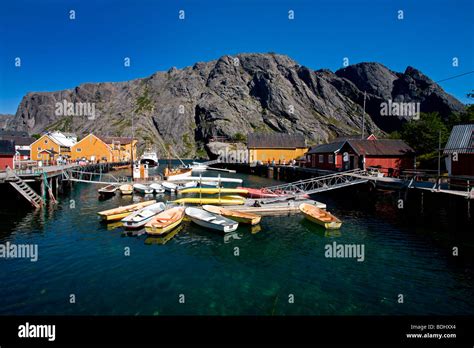 Flakstad Island Nusfjord Fishing Village Stock Photo Alamy