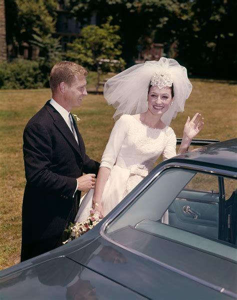 1960s Couple Bride And Groom Getting Into Car After Wedding By Corbis Vintage Bride Vintage