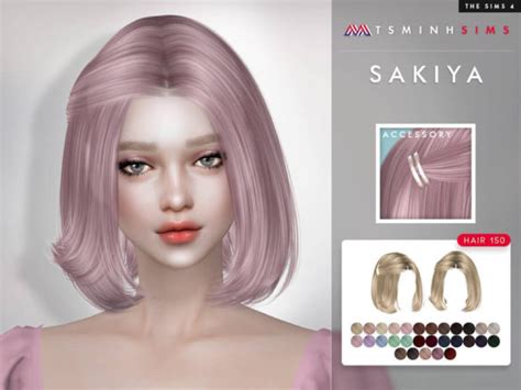 Sims 4 Sakiya Hair 150 Set By Tsminhsims Best Sims Mods