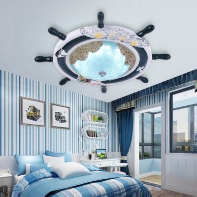 Unique ceiling fans kids room ceiling fans ceiling fans. Glass LED Flush Ceiling Light with Round Rudder Blue ...