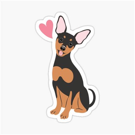 Love Black Tan Miniature Pinscher Dog Sticker For Sale By