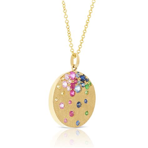 Rainbow Sapphire Tsavorite Garnet Disc Necklace K Ben Bridge Jeweler