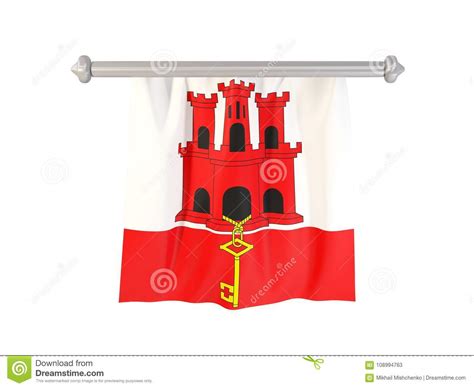 Pennant With Flag Of Gibraltar Stock Illustration Illustration Of