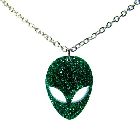 Green Glitter Big Eye Alien Pendant Necklace ⋆ It S Just So You