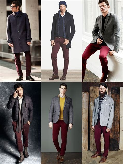 How To Wear Burgundy Aw13 Edition Fashionbeans Burgundy Pants Men Pants Outfit Men