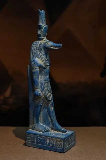 Unique Beautiful Blue Ancient Egyptian Statue Sobek Crocodile God Of The Nile £91 17 Picclick Uk