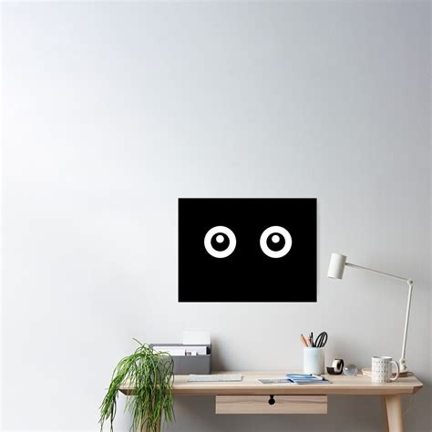 Scared Cartoon Eyes In The Dark Poster By Xooxoo Redbubble