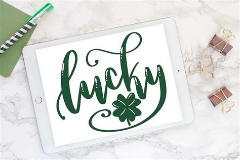 Hand Lettered Lucky Svg Cut File Love Paper Crafts