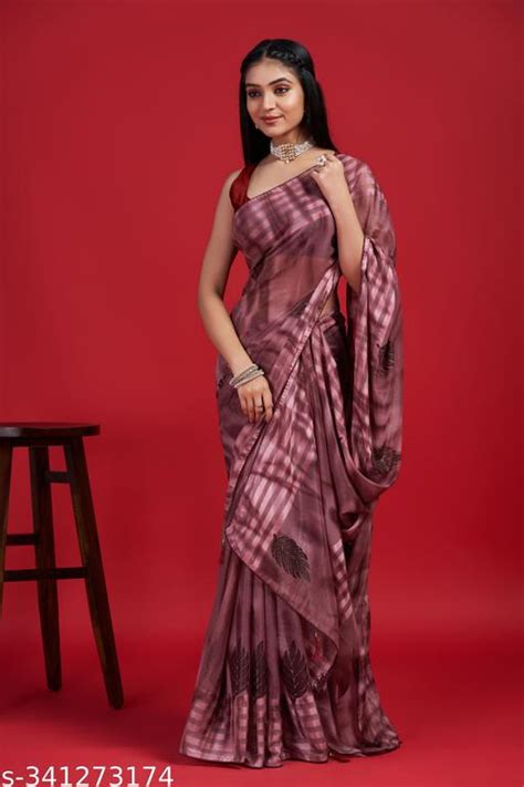 chiffon synthetic digital print sarees saree gorgette bollywood woman ethnic cour