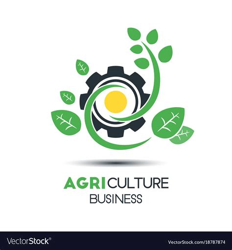 Agriculture Business Logo Template Unique Green Vector Image