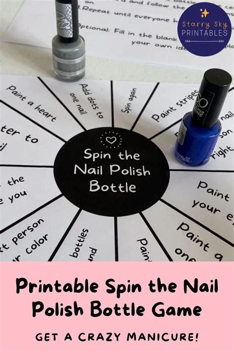 Printable Spin The Nail Polish Bottle Game For Tween And Etsy Uk Video Video Girl Spa