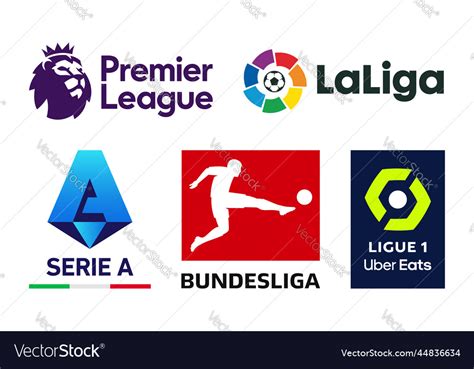 Official Uefa European Top 5 League Logos Vector Image
