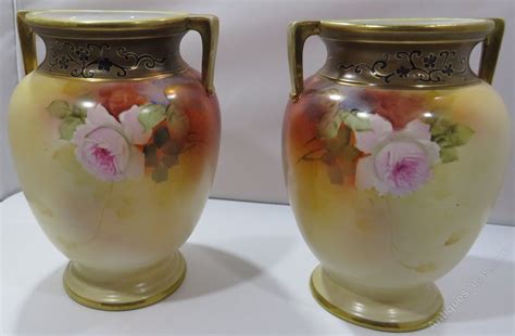 Antiques Atlas Pair Of Vintage Noritake Hand Painted Vases