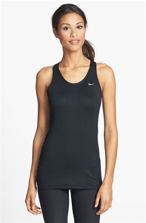 Nike Solid Long Stretch Distance Dri Fit Racerback Running Tank