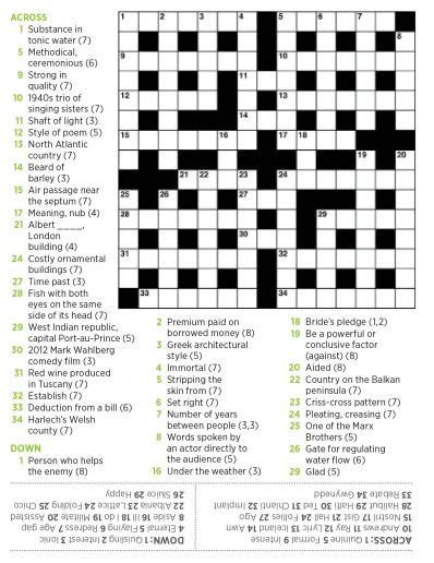 General Knowledge Crossword Puzzles To Print Knowledge