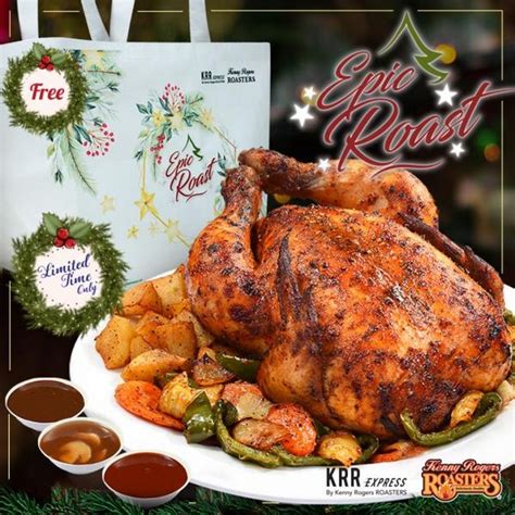 Exclusive 25% discount off on total bill from 2pm until 6pm. 16 Nov 2020 Onward: Kenny Rogers Roasters Christmas Epic ...