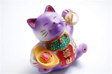 Lucky Cat Stock Image Image Of Lucky Purple Cute Collection 12849223