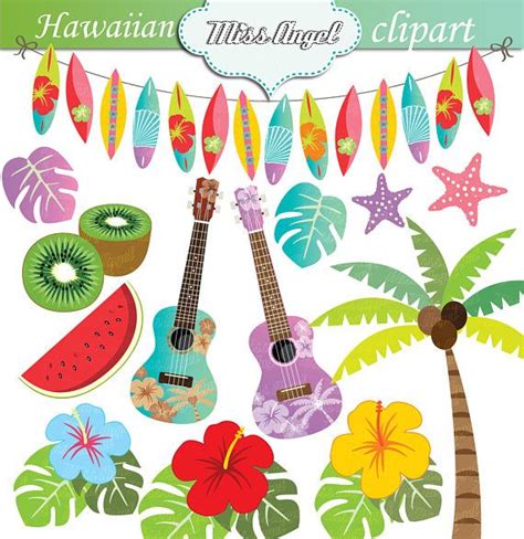 Hawaiian Summer Clipart Hawaii Luau Beach Clip Art Hibiscus Beach