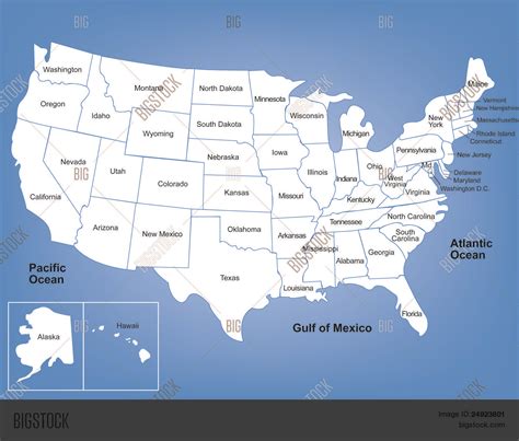 Vector Map United States Vector And Photo Bigstock