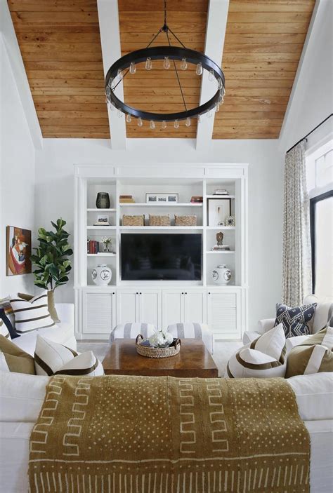 On december 2, 2015 • by kristi i've finally finished the ceiling in the music room! Living room decor | wood plank ceiling # ...