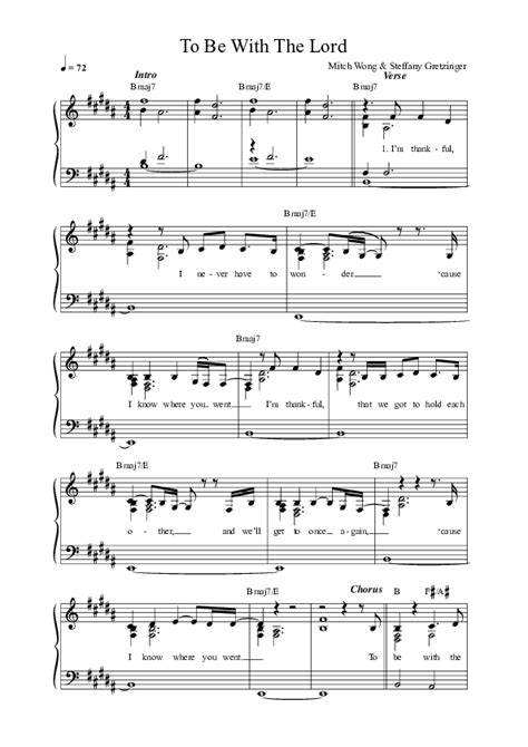 To Be With The Lord Sheet Music Pdf Mitch Wong Praisecharts