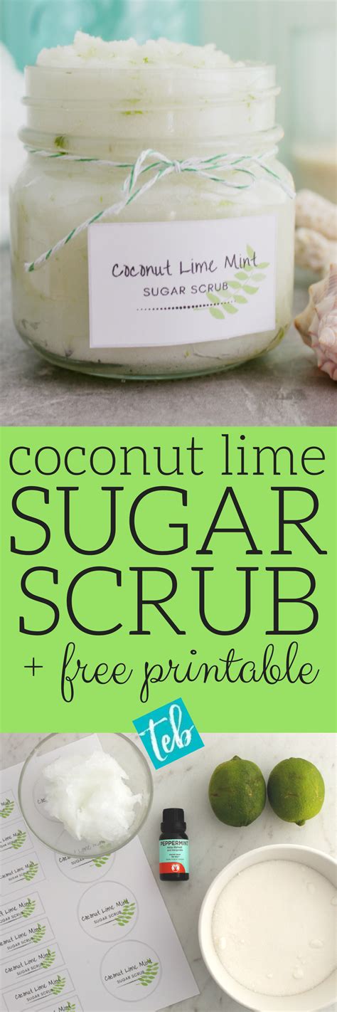 Homemade Coconut Lime Peppermint Sugar Scrub Diy With Only 4 Natural