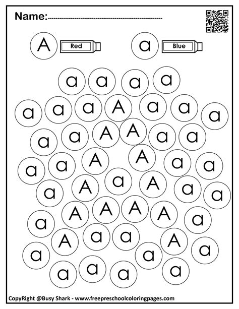 Set Of Letter A 10 Free Dot Markers Coloring Pages Dot Marker