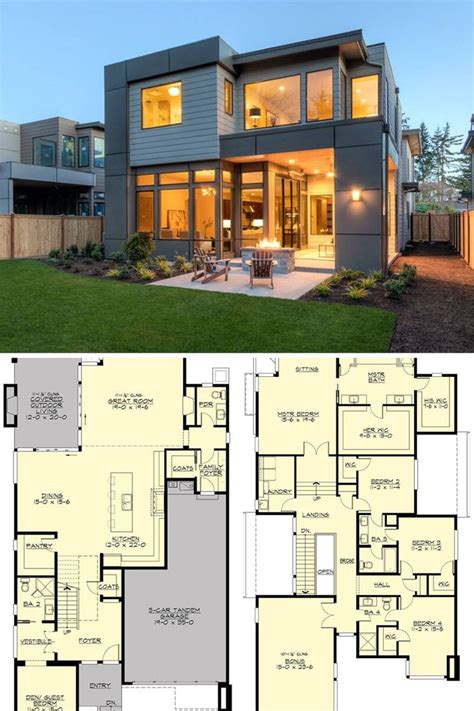 Two Story 4 Bedroom Sunoria Contemporary Style Home Floor Plan Two