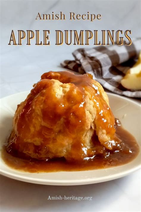 Apple Dumpling With Caramel Sauce On A Plate Amish Apple Dumpling