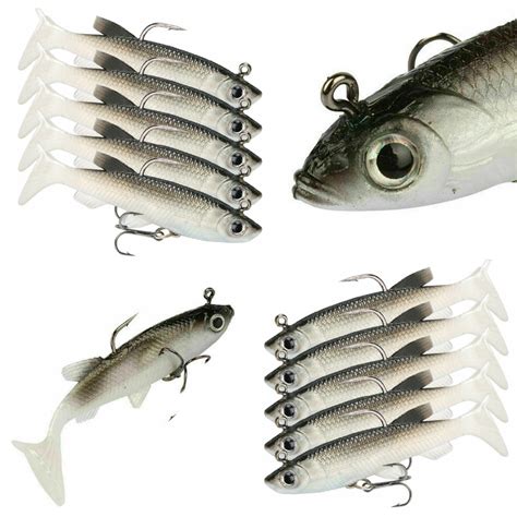 Buy 10pcs Soft Fishing Vibe Lures Plastic Poddy Mullet Flathead Jig