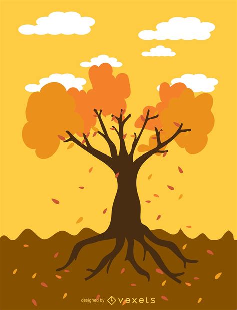 Autumn Tree Cartoon Vector Download