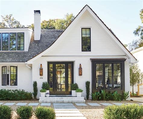 I would rather look at a chic cocktail dress i actually would love to have a dark color on the main body of a home with clean white trim. White House with Black Trim | White exterior houses ...