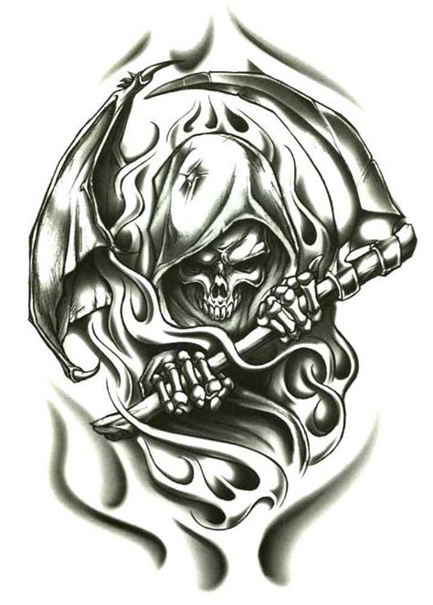 Grim Reaper Wraith Temporary Body Art Tattoos 25 X 35