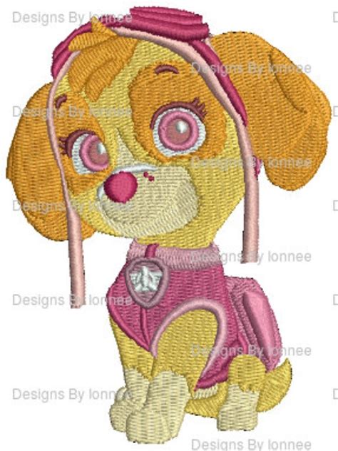 Paw Patrol Skye Machine Embroidery Designs In 2 Sizes On Storenvy
