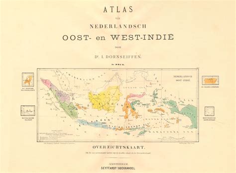 Dutch East Indies Indonesia Dornseiffen 1892 Old Antique Map Plan Chart