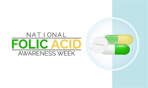 National Folic Acid Awareness Week Vector Template Promoting Health And Pregnancy Wellness With