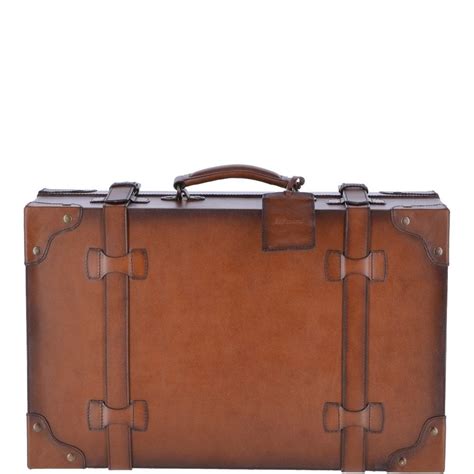 Vegetable Tanned Leather Vintage Classic Suitcase Tan Morgan