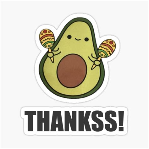 Avocado Thanks Vine Sticker For Sale By Olympus Mons Redbubble