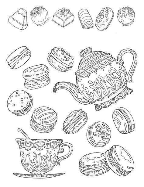 Macaroons Page Coloring Pages