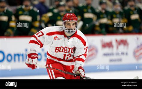 Boston Universitys Jake Wise During An Ncaa Hockey Game Against