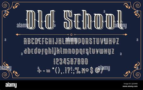 Western Retro Font Wild West Vintage Type English Abc Typography With