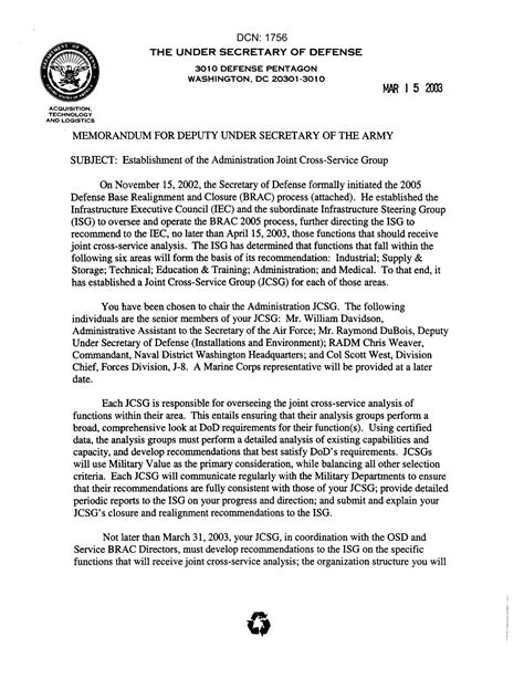Memorandum For Deputy Under Secretary Of The Army Unt Digital Library