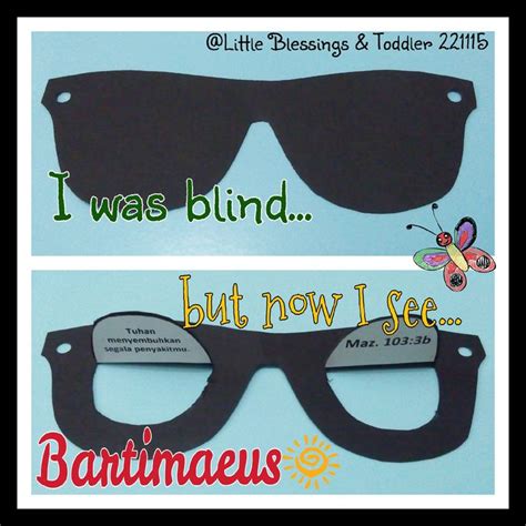 Bartimaeus I Was Blind But Now I See Bible School Crafts Sunday