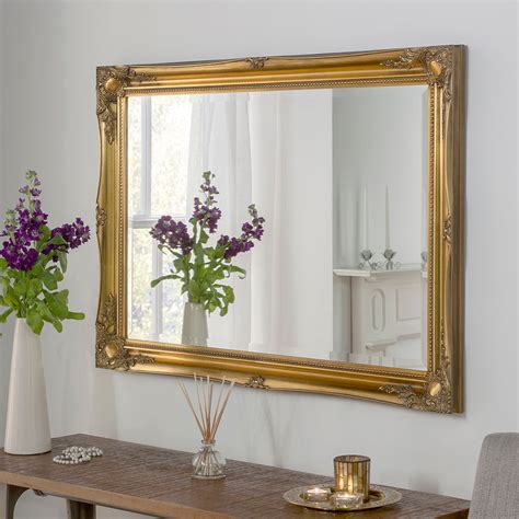 Yg619 White Swept Framed Mirror Decorative Rectangle Wall Mirrors