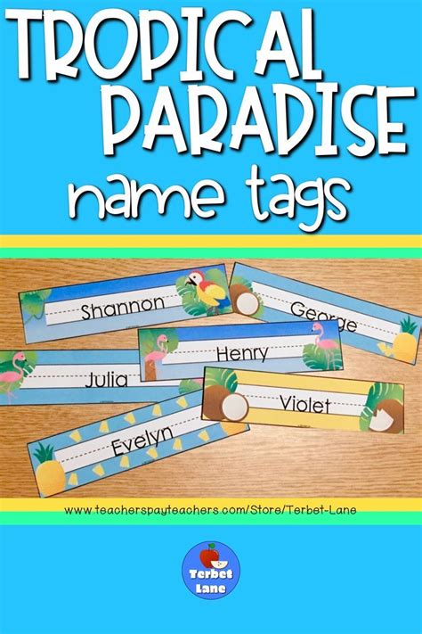 Editable Desk Name Tags Tropical Classroom Decor Teaching Fun
