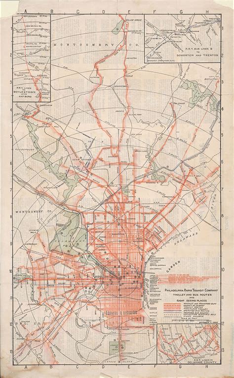 Philadelphia Rapid Transportation System Trolley And Bus Routes And