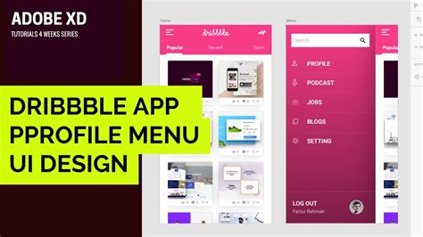Adobe Xd Tutorial 004 How To Make Dribbble App Menu Uxui Design In