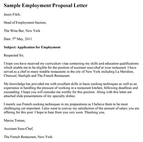 Employment Proposal Letter Template