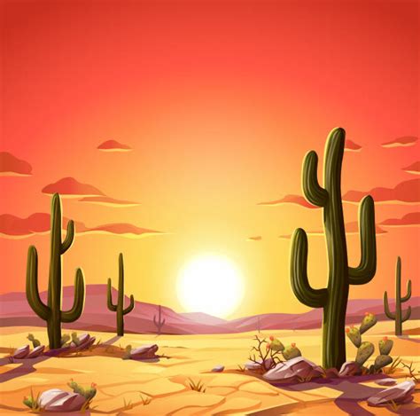 Desert Sunset Illustrations Royalty Free Vector Graphics And Clip Art