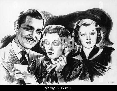 CLARK GABLE MYRNA LOY And JEAN HARLOW Celebrate LIONEL BARRYMORE S Th Birthday On April Th